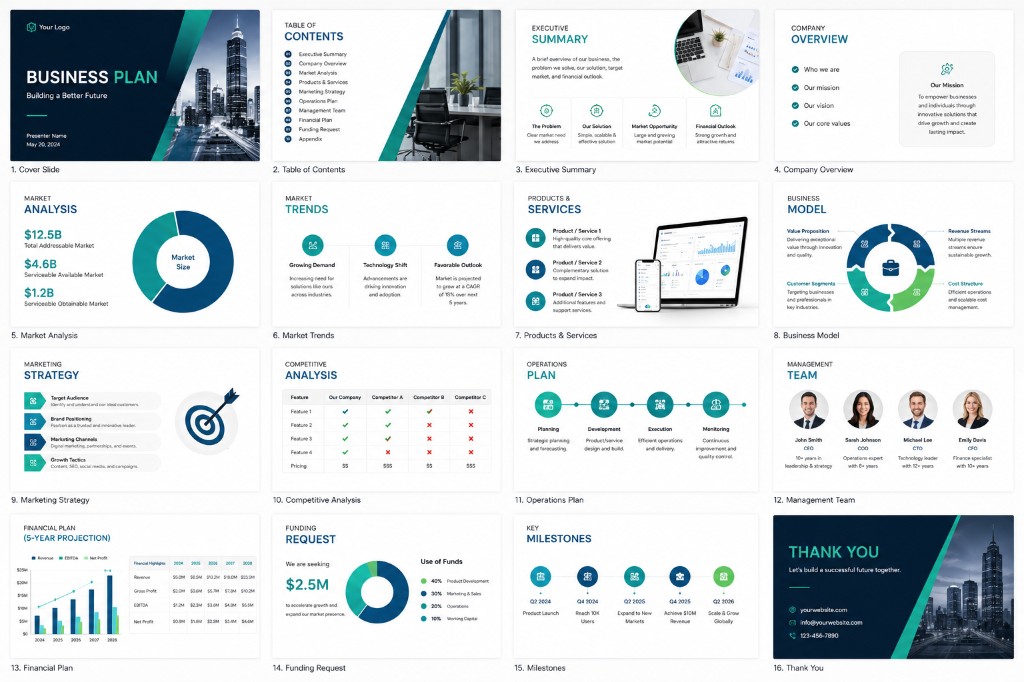 Business Plan Presentation — Presentations template preview thumbnail