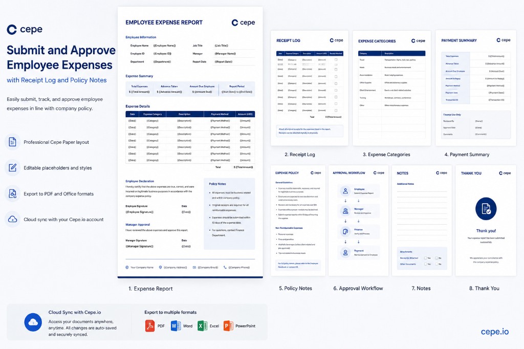 Preview of Expense Report Tracker finance template