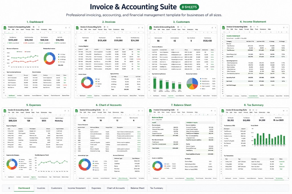 Invoice & Accounting Suite — Invoices template preview thumbnail