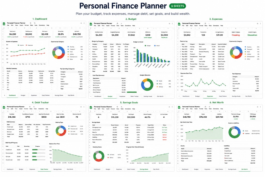 Personal Finance Planner — Finance template preview thumbnail