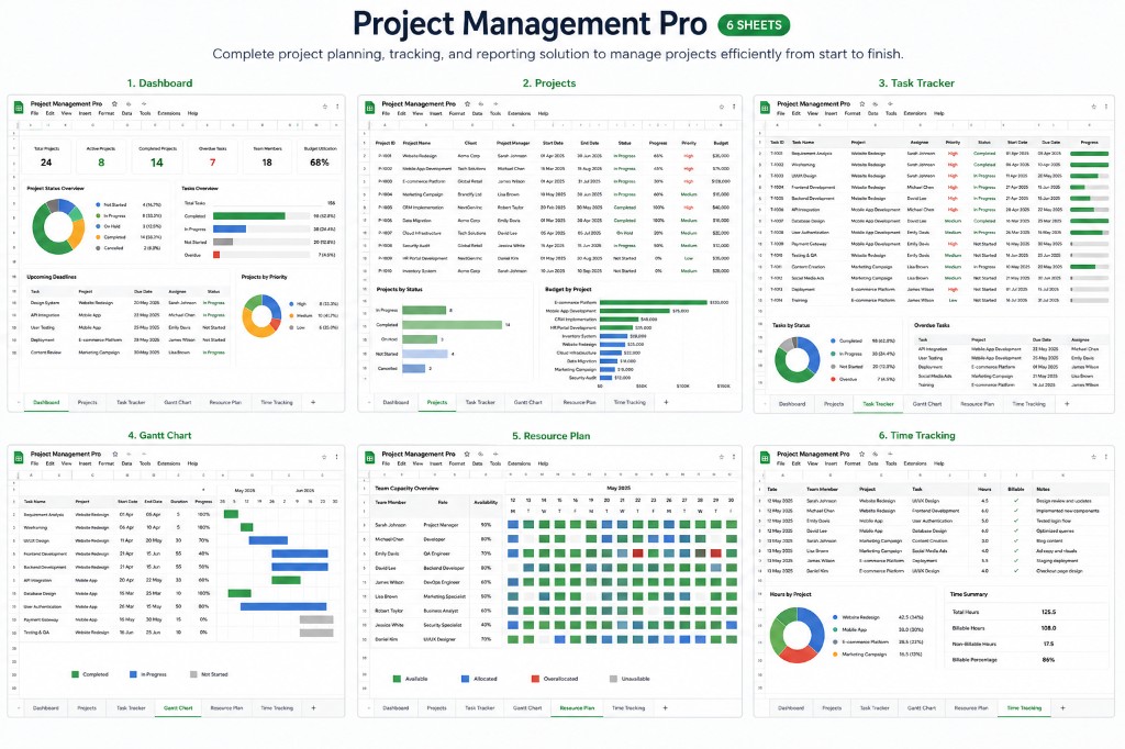 Project Management Pro — Project Management template preview thumbnail