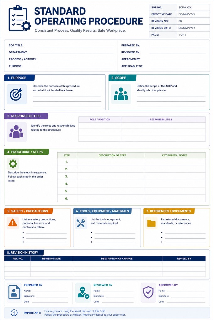 Standard Operating Procedure — Documents template preview thumbnail