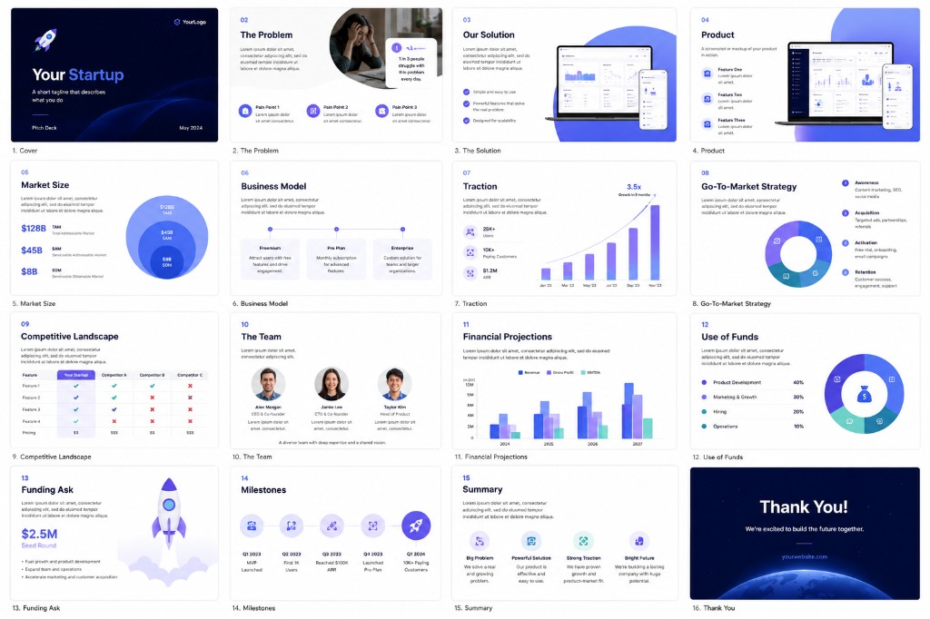 Startup Pitch Deck — Presentations template preview thumbnail